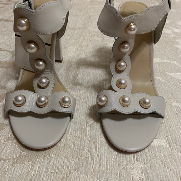 Marc Fisher | Shoes | Marc Fisher Pearl And Leather Sandals | Poshmark